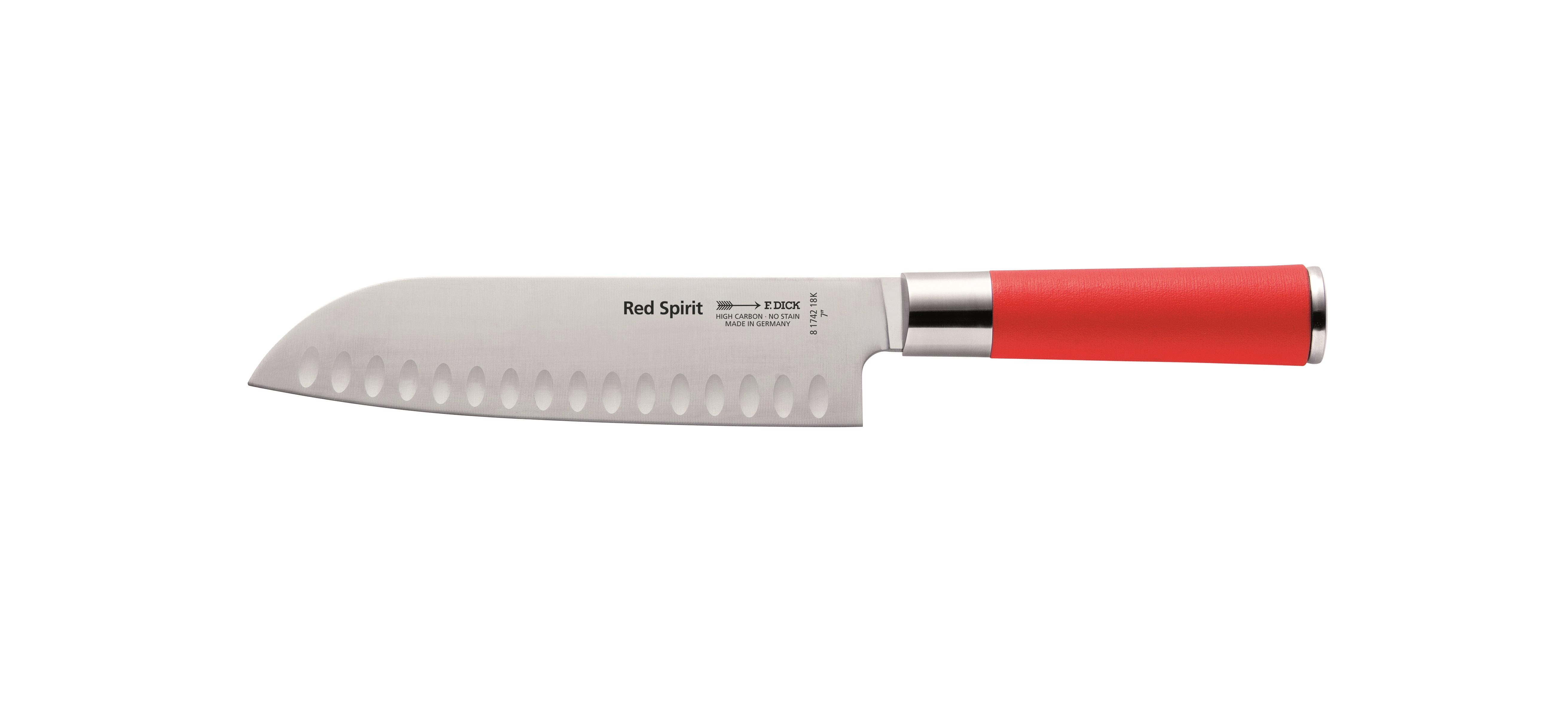 Dick Santoku 18 cm Kullenschliff Red Spirit