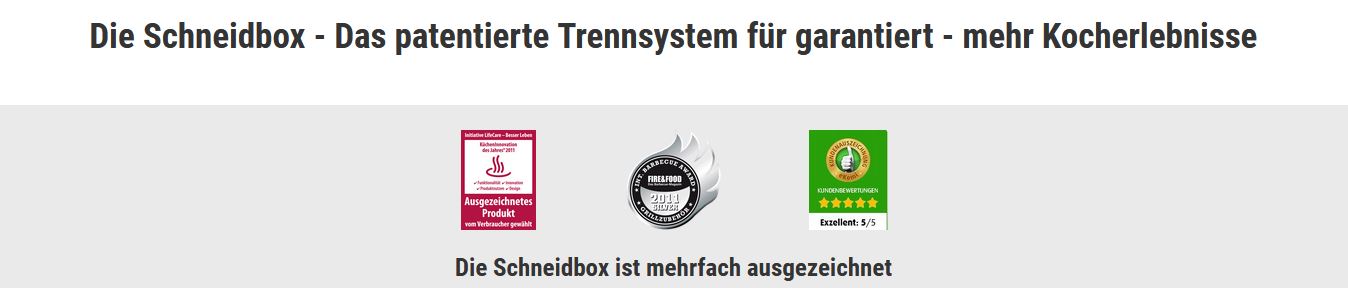 Auszeichnungen Schneidbox